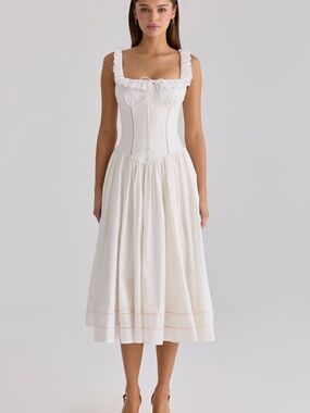 House Of Cb Women's Sorrel Tulle Asymmetric Minidress - Natural - Mini Dresses